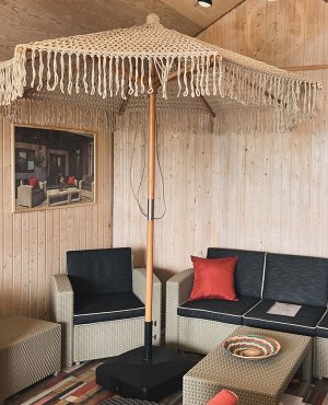 PATIO Зонт садовый из макраме деревянный каркас