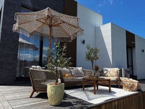PATIO Зонт садовый из макраме деревянный каркас
