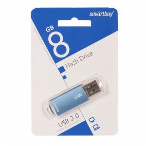 Флешка Smartbuy V-Cut, 8 Гб, USB2.0, чт до 25 Мб/с, зап до 15 Мб/с, синяя