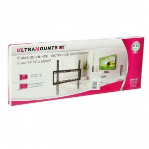 Кронштейн Ultramounts UM812F, для ТВ, фиксированный, 32"-55", 19.5 мм от стены, черный