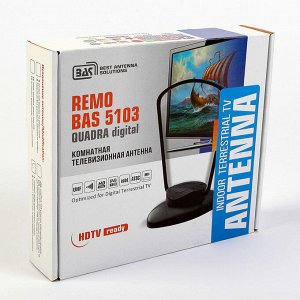 Антенна "РЭМО" BAS-5103-DX QUADRA DIGITAL, комнатная, активная, 33 дБи, 12В, DVB-T2,цифровая