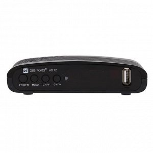Приставка для цифрового ТВ Digifors HD 72, FullHD, DVB-T2/C, дисплей, HDMI, RCA, USB, черная