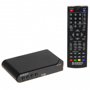 Приставка для цифрового ТВ "Эфир" HD-555, FullHD, DVB-T2, дисплей, HDMI, RCA, USB, черная