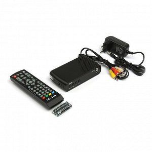 Приставка для цифрового ТВ "Эфир" HD-215, FullHD, DVB-T2, дисплей, HDMI, RCA, USB, черная