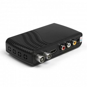 Приставка для цифрового ТВ "Эфир" HD-215, FullHD, DVB-T2, дисплей, HDMI, RCA, USB, черная
