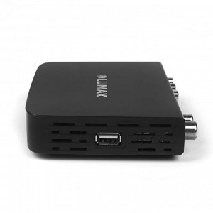 Приставка для цифрового ТВ Lumax DV2104HD, FullHD, DVB-T2, дисплей, HDMI, RCA, USB, черная