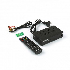 Приставка для цифрового ТВ Lumax DV3201HD, FullHD, DVB-T2, дисплей, HDMI, RCA, USB, черная