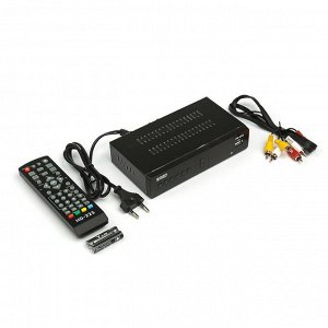 Приставка для цифрового ТВ "Эфир" HD-225, FullHD, DVB-T2, дисплей, HDMI, RCA, USB, черная