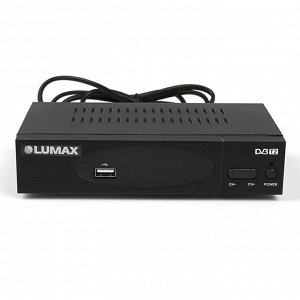 Приставка для цифрового ТВ Lumax DV3208HD, FullHD, DVB-T2, дисплей, HDMI, RCA, USB, черная