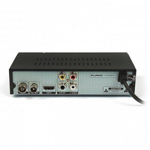 Приставка для цифрового ТВ Lumax DV3208HD, FullHD, DVB-T2, дисплей, HDMI, RCA, USB, черная