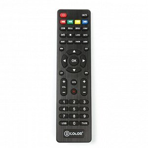 Приставка для цифрового ТВ D-COLOR DC1501HD, FullHD, DVB-T2, дисплей, HDMI, RCA, USB, черная