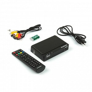Приставка для цифрового ТВ Lumax DV2105HD, FullHD, DVB-T2, дисплей, HDMI, RCA, USB, черная