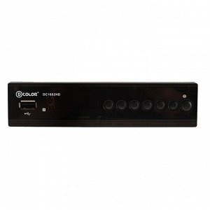 Приставка для цифрового ТВ D-COLOR DC1602HD, FullHD, DVB-T2, дисплей, HDMI, RCA, USB, Wi-Fi