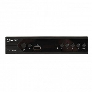 Приставка для цифрового ТВ D-COLOR DC1802HD, FullHD, DVB-T2, дисплей, HDMI, RCA, USB, Wi-Fi
