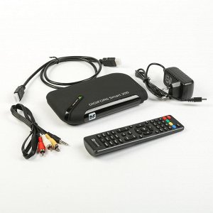 Приставка Смарт ТВ Digifors Smart 200, Android, FullHD, DVB-Т2, Wi-Fi, HDMI-кабель, черная