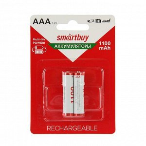 Аккумулятор Smartbuy, Ni-Mh, AAA, HR03-2BL, 1.2В, 1100 мАч, блистер, 2 шт.