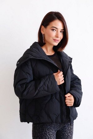 8481 Куртка демисезонная чёрная (остаток: 42-44)