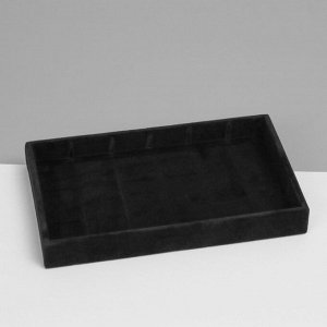 Подставка для украшений QF18 ячеек, флок, 21x12,3x2,5 см, цвет чёрный