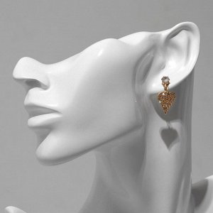 Серьги со стразами «Сердце»
