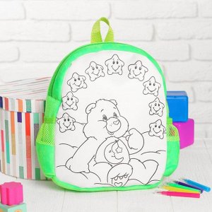Рюкзак с рисунком под роспись «Мишка» + фломастеры 5 цветов, цвета МИКС