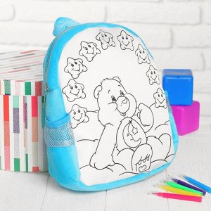 Рюкзак с рисунком под роспись "Мишка" + фломастеры 5 цветов, цвета МИКС