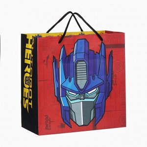 Пакет подарочный крафт Autobot Heroes, 22x22x11 см, Трансформеры