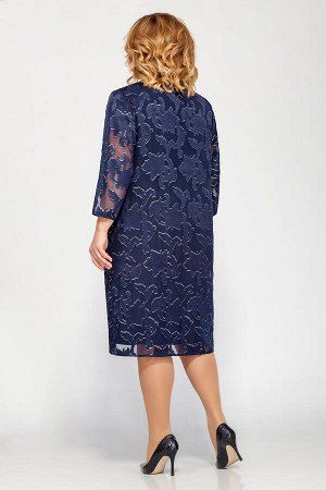Комплект Комплект LaKona 1163 темно-синий 
Рост: 164 см.

Комплект двух-предметный: платье, накидка. Платье полуприлегающего силуэта, выполнено из плательной ткани. Впереди у выреза горловины вставка