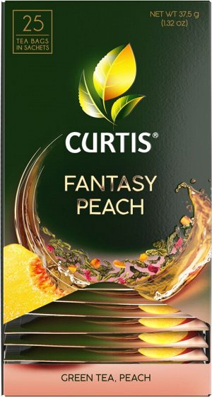 Чай Curtis Fantasy Peach 1.5*25пак (1/12) зеленый сашет 101662/102217