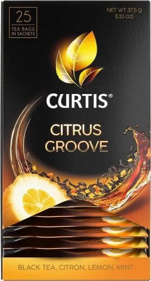 Чай Curtis Citrus Groove 1.5*25пак (1/12) черный сашет 102233