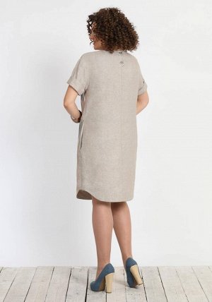 Платье Платье Galean Style 687 бежевый 
Состав ткани: Вискоза-45%; Лён-55%; 
Рост: 164 см.

длина платья: 97 см  длина рукава: 20 см