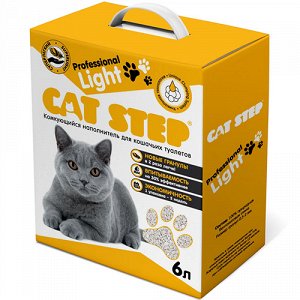 Cat Step Наполнитель д/кош Professional Light Комкующийся бентонитовый 6л/2,5кг (1/1)