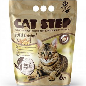 Cat Step Наполнитель д/кош Tofu Original Комкующийся растительный 6л/2,8кг (1/1)