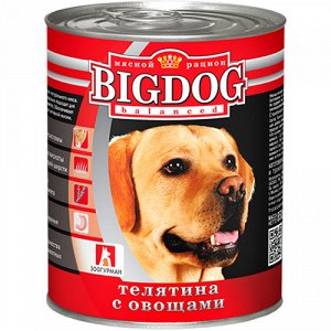 Зоогурман конс БигДог корм для собак Телятина с овощами 850гр*9