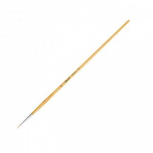 Кисть «Сонет» № 0, синтетика, круглая, длинная ручка, покрытая лаком