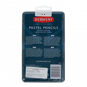 Пастель сухая художественная в карандаше, набор Derwent Pastel Hard 12 цветов, в металлической упаковке
