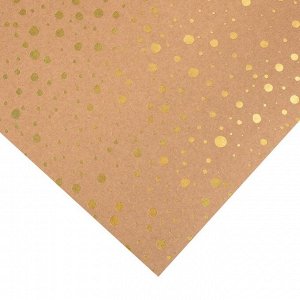 Бумага для скрапбукинга крафтовая с голографическим фольгированием «Брызги золота», 30.5 x 32 см