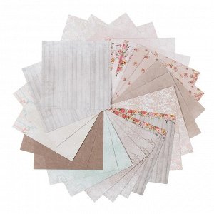 Набор бумаги для скрапбукинга (24 листа) "Зефир" 15х15 см