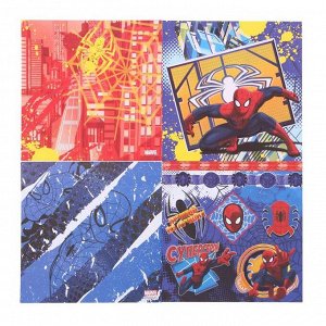 Набор бумаги для скрапбукинга "Супергерой", Человек-Паук, 12 листов 14.5 х 14.5 см, 160 гр/м2