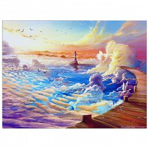 Алмазная мозаика «Облачный маяк» 40 ? 30 см, 35 цветов