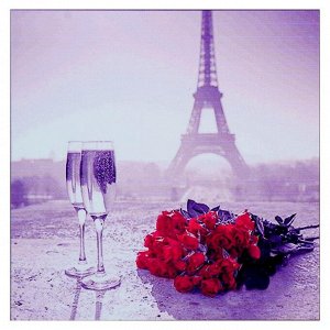 Алмазная мозаика «Свидание в Париже» 35 - 35 см, 30 цветов