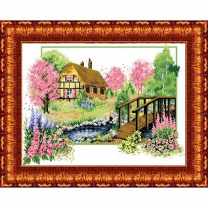 Схема для вышивания крестиком «Весеннее цветение», канва 32х47 см