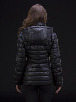 Куртка зимняя женская VERONIKA (черный/ экокожа) Черный