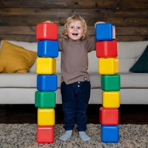 Кубики детские, пластиковые, цветные, 6 штук, 12 х 12 см