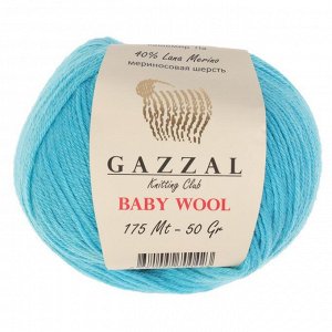 Пряжа "Baby Wool" 20% кашемир, 40% меринос. шерсть, 40% акрил 175м/50гр (820 голубой)