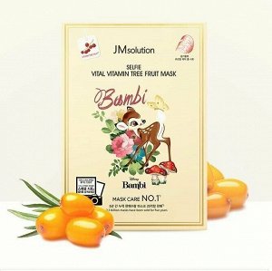 JMsolution Маска тканевая с облепихой с рисунком – Disney collection selfie vital vitamin tree fruit mask, 30мл
