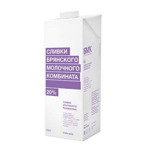 Сливки БМК 20% 1000мл (1/12) ультрапастеризованные