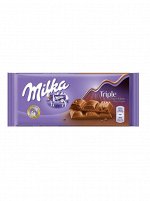 Молочный шоколад Милка три шоколада Milka  Triple Cocoa 90 грамм