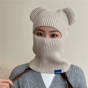 Балаклава с ушками, вязанная