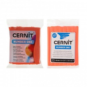 Полимерная глина запекаемая, Cernit Number One, 56 г, коралловая, №754