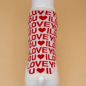 Свитер "ILOVEYOU", L (ДС 29, ОШ 29, ОГ 29-49 см)